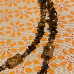 Vintage 925 silver stone necklace